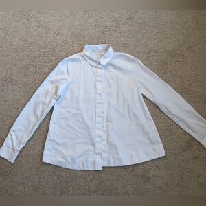 COS White Button Down Peter Pan Collar 100% Cotton Sz 2